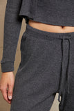Charcoal Remi Sweater Rib Drawstring Pant