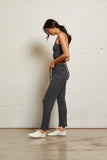 Charcoal Remi Sweater Rib Drawstring Pant