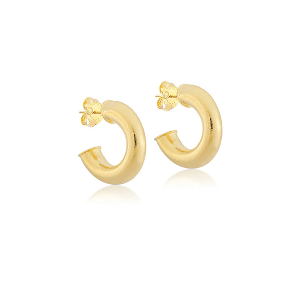 Small Salerno Hoops - Brushed 18K Gold Plated