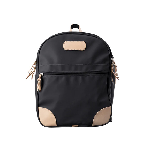 Large Backpack - Black Coated Canvas