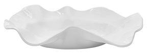 19" Large Wavy Oval Bowl White