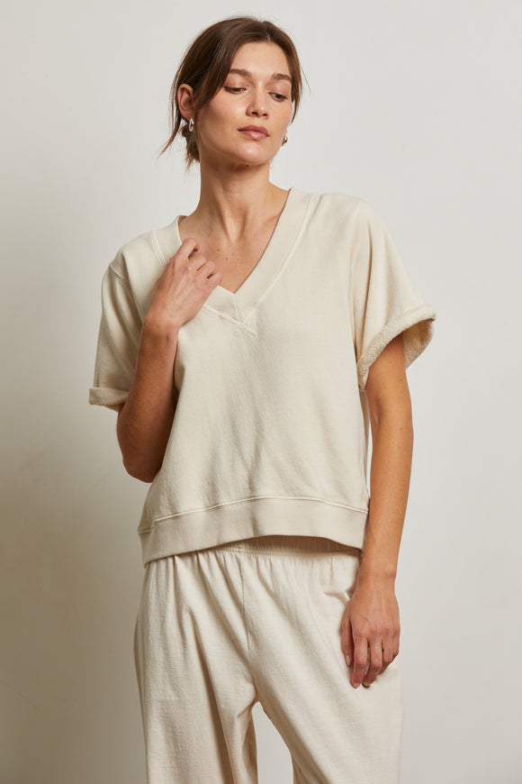 Sugar Briggs French Terry Short Sleeve Sweatshirt
