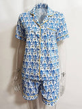 Monkey Print Shirt and Shorts Set: RED / XL