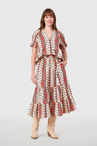 Crimson Mosaic Merrit Top