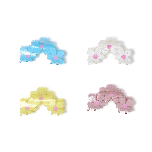 Garden Glow Sketch Style Flower Claw Clip