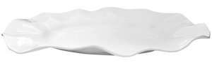 21" Large Wavy Oval Platter White