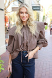 Stripe Peterpan Collar Top