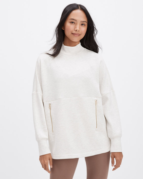 Paige Longline Sweat Ivory Marl