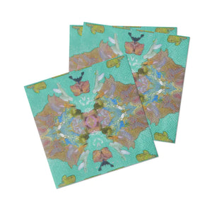 Stained Glass Turquoise Cocktail Napkins