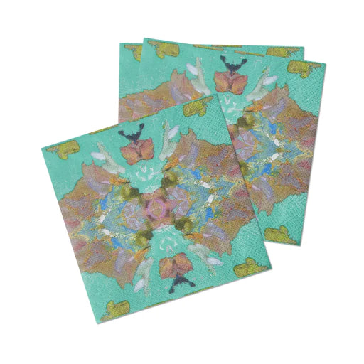 Stained Glass Turquoise Cocktail Napkins