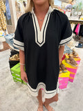 Black and Cream Detailed Dress