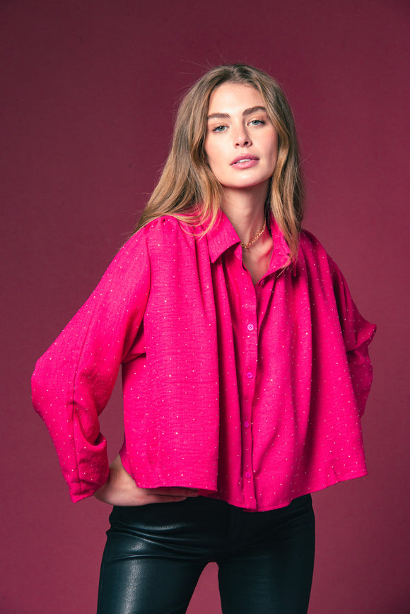 Hot Pink Long Sleeve Hayden Shirt