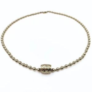 4mm+2mm 14k Gold-Filled Waterproof Dimension Barrel Necklace