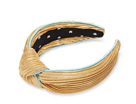Gold Pleated Knotted Headband