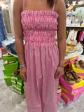 Mabel Dress- Pink/White