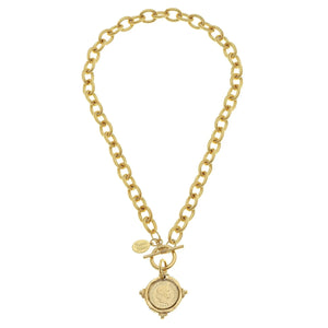 Handcast Gold Toggle Necklace