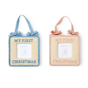 Baby's First Christmas Embroidered Keepsake Photo Frame Ornament