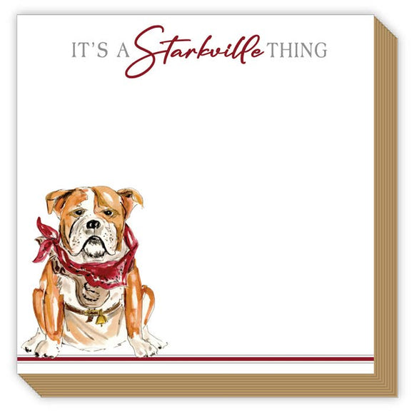 Starkville Thing Bulldog with Maroon Bandana Luxe Pad