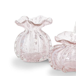 5 1/2" Flared Pink Glass Vase
