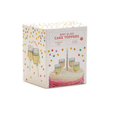 Party Time Birthday Set of 4 Cake Topper Shot Glasses in Gift Box - Hand-Blown Glass , 1oz. / hand wash only