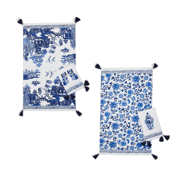 Chinoiserie Blue & White Dish Towels