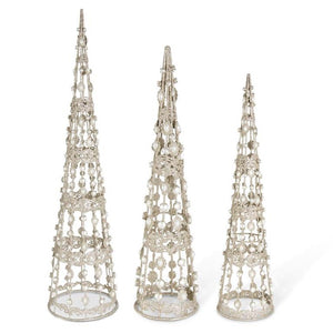 Champagne Filigree Wire Cone Tree