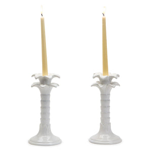 Palm Leaf Taper Candlestick Holder