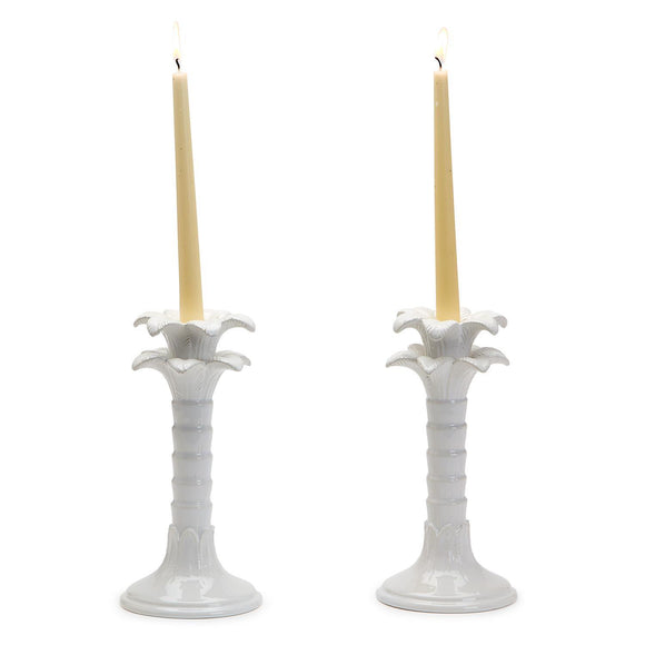 Palm Leaf Taper Candlestick Holder