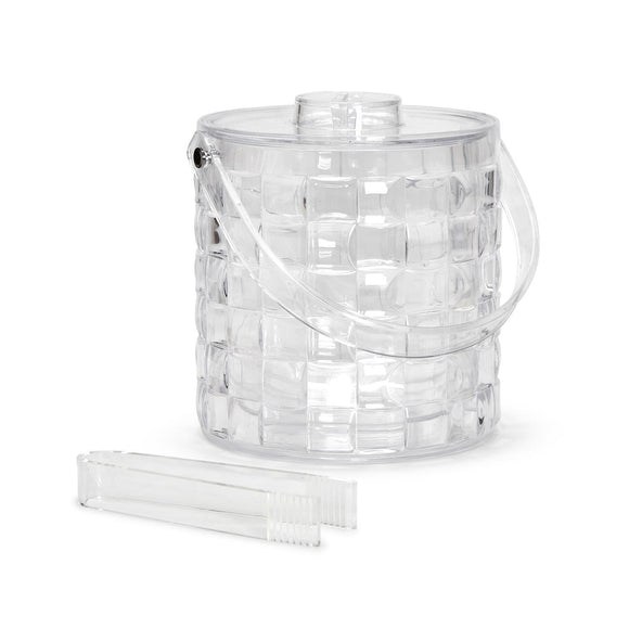 Cubed Double Wall Ice Bucket with Tongs (104 oz., hand wash only) - Plastic