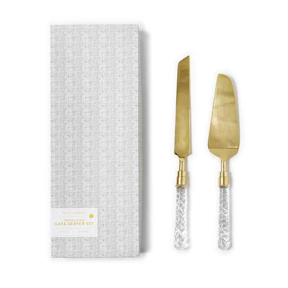 Crystal Clear Cake Server Set in Gift Box