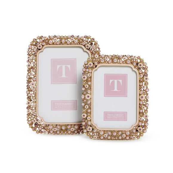 Pink Pearl and Rhinestone Photo Frame