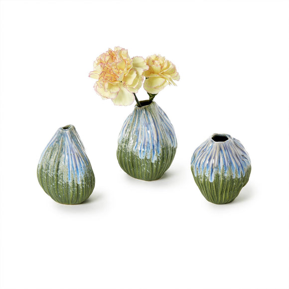 Artisanal Set of 3 Bud Vases Includes 3 Shapes - Stoneware