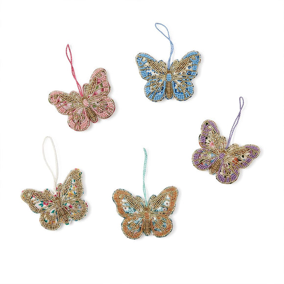 Bright Flight Hand-Beaded Butterfly