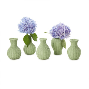 Verdigris Green Basket Weave Pattern Vase