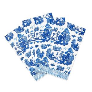 Blue Willow 3-Ply Paper Dinner Napkin / Guest Towel