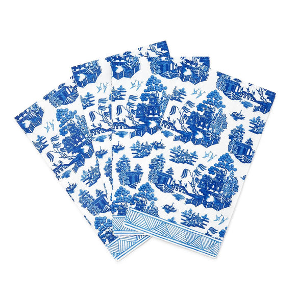 Blue Willow 3-Ply Paper Dinner Napkin / Guest Towel