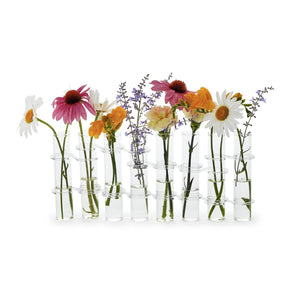 Hinged Tube Flower Vases / Arranger in Gift Box Includes 8 Tubes and 16 Connectors - Glass/Acrylic