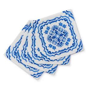 Blue Tile Block Print 3- Ply Paper Napkins