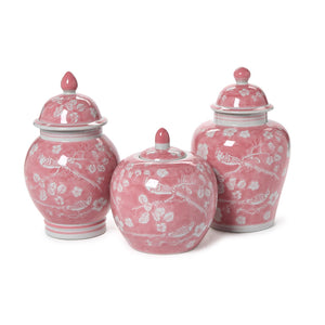 Hand-Painted Pink Covered tea Jar