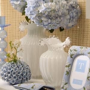 Glass Pearl White Vases
