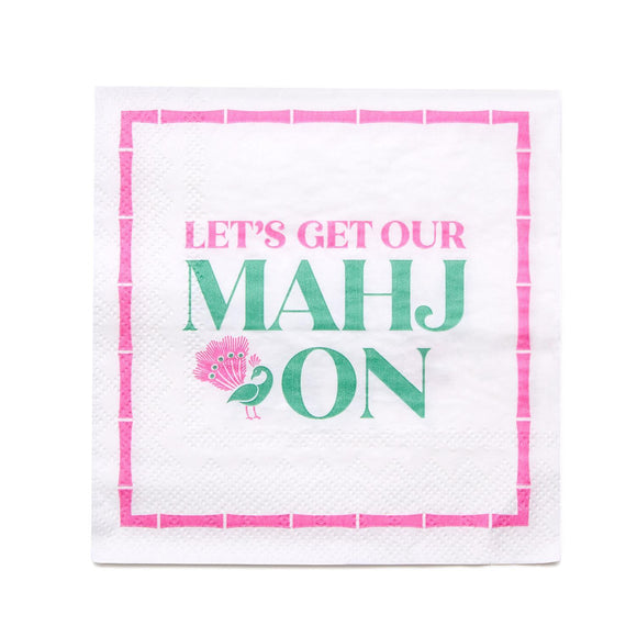 Let's Mahj On Paper Cocktail Napkin