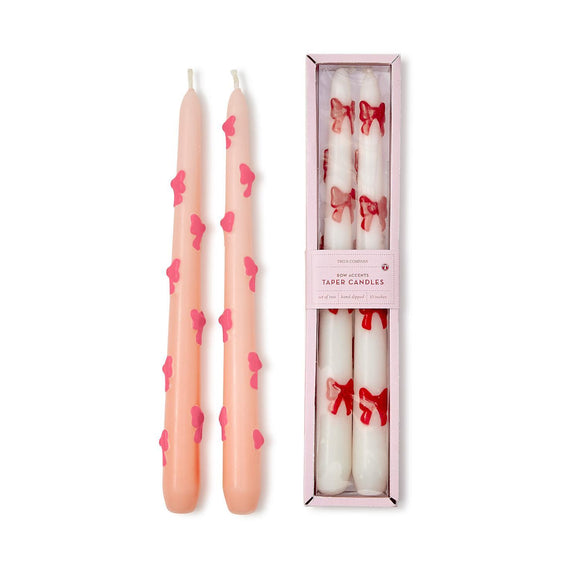 Set of 2 Bow Taper Candles in Gift Box
