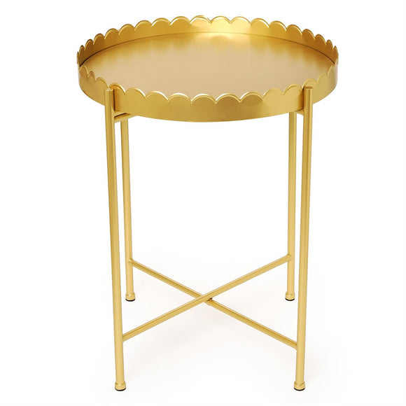 Golden Scallop Edge Round Side/Accent Table