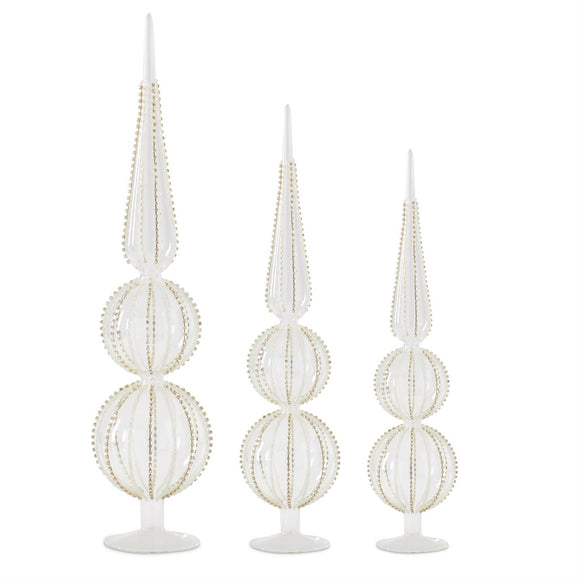 Jeweled Clear Glass Finials