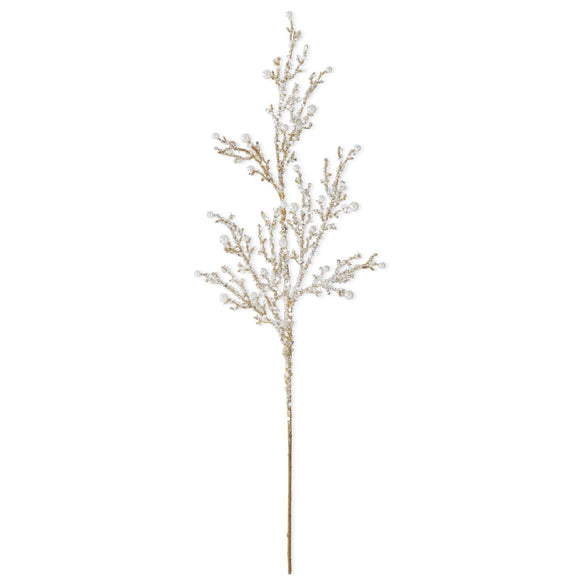 33 Inch Resin Pearl Branch w/Glitter Spray