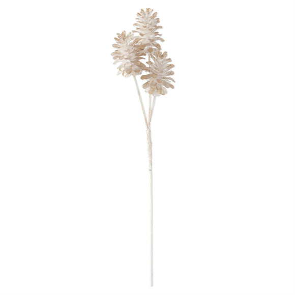 28 Inch Gold w/White Pinecone Stem