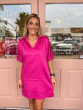 Poppy Dress - Fuchsia Fedora Cotton Poplin