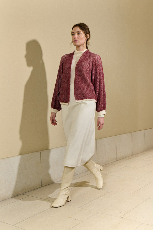 Maroon Batwing Sleeve Jacket