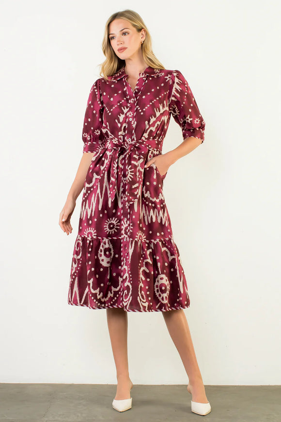 Print Tiered Dress