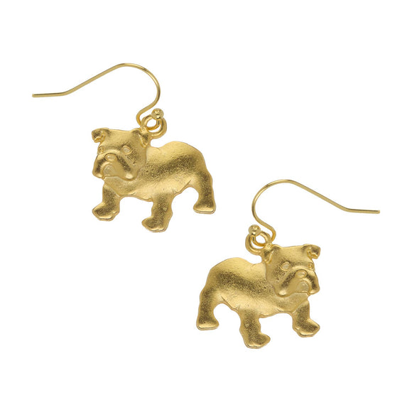 Mini Bulldog on Wire Earrings